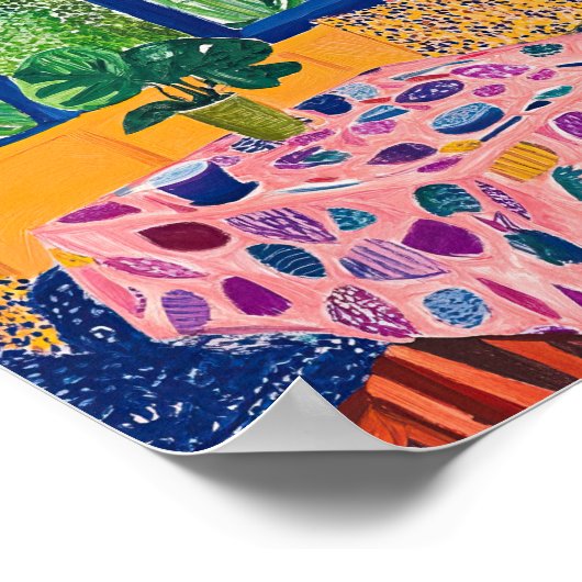 Levendige Wildflower Field Impressionist Poster Wa (Hoek)