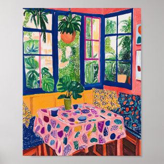 Levendige Wildflower Field Impressionist Poster Wa