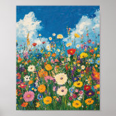 Levendige Wildflower Field Impressionist Poster Wa (Voorkant)
