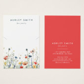 Levendige Wildflower Field Ketting Display Kaart (Voorkant /achterkant)