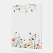 Levendige Wildflower Field Wedding Acryl Bord (Hoek)