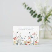 Levendige Wildflower Field Wedding Registry Informatiekaartje (Staand voorkant)