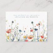 Levendige Wildflower Field Wedding Registry Informatiekaartje (Voorkant)