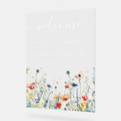 Levendige Wildflower Field Wedding Welkom Acryl Bord (Hoek)