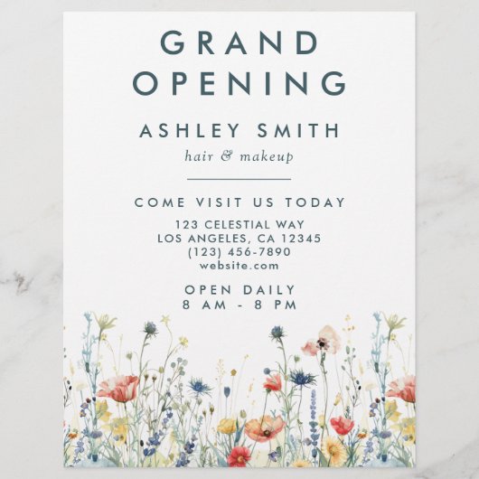 Levendige Wildflower Flyer (Voorkant)