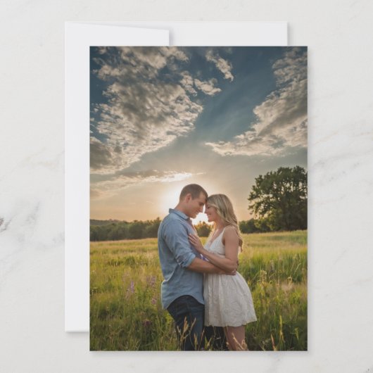 Levendige Wildflower foto bruiloft uitnodiging (Achterkant)