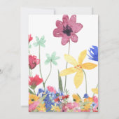 Levendige Wildflower Garden Floral Lijst bruiloft Kaart (Achterkant)