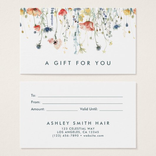 Levendige Wildflower Gift Kaart (Voorkant /achterkant)