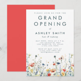 Levendige Wildflower Grand Opening Kaart