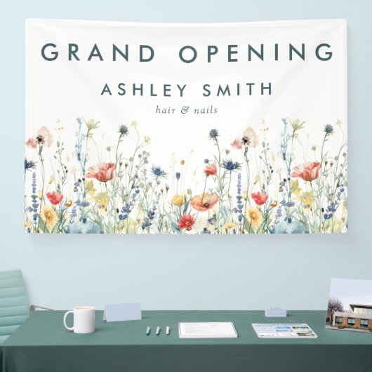Levendige Wildflower Grand Opening Spandoek (Beurs)