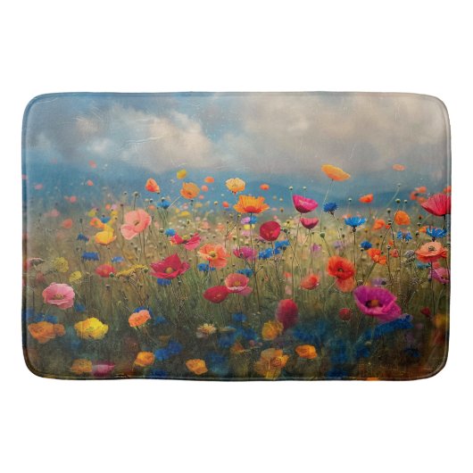 Levendige Wildflower Impressionist Badmat (Voorkant)