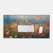 Levendige Wildflower Impressionist Bureaumat (Keyboard & Muis)