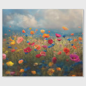 Levendige Wildflower Impressionist Decoupage Cadeaupapier (Vlak)