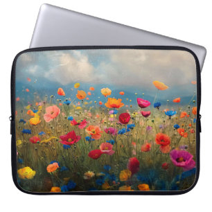 Levendige Wildflower Impressionist Laptop Sleeve