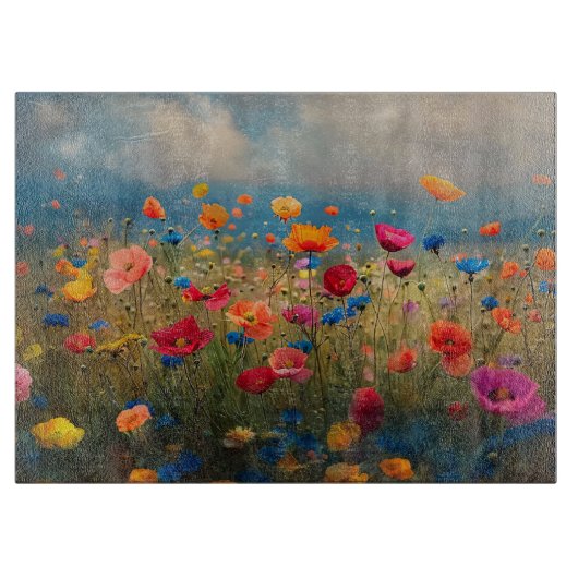 Levendige Wildflower Impressionist Snijplank (Voorkant)