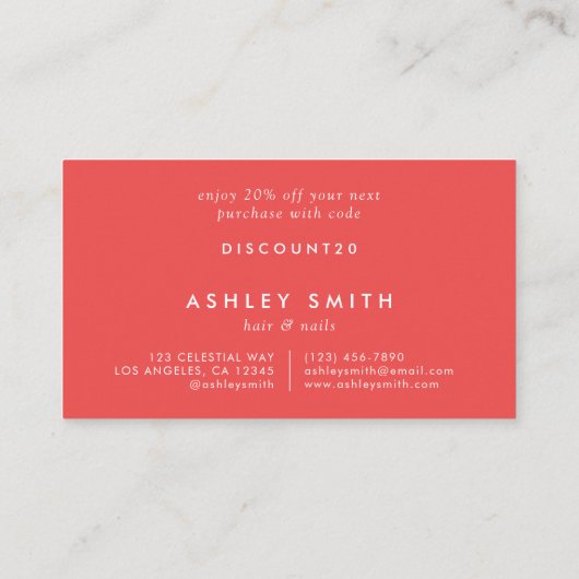 Levendige Wildflower Kortingskaartje (Achterkant)