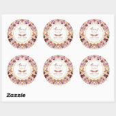 Levendige Wildflower Meadow Wedding Bedankt Ronde Sticker (Vel)