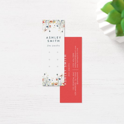 Levendige Wildflower Multiple Earring Display Kaar Mini Visitekaartjes (Bureau)