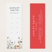 Levendige Wildflower Multiple Earring Display Kaar Mini Visitekaartjes (Voorkant /achterkant)