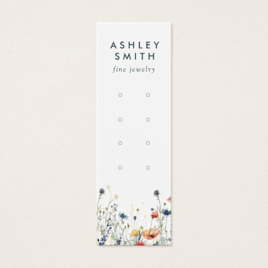 Levendige Wildflower Multiple Earring Display Kaar Mini Visitekaartjes (Voorkant)