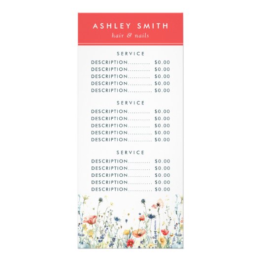 Levendige Wildflower Reclamekaart (Voorkant)