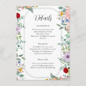 Levendige Wildflower Wedding Details Kaart (Voorkant)