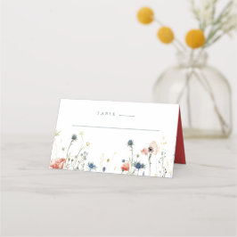 Levendige Wildflower Wedding Place Card Plaatskaartje