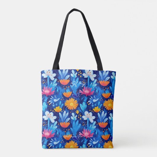 Levendige Wildflower Wellness Canvas tas (Achterkant)