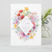 Levendige Wildflowers Eenvoudige Bloemdoop Kaart (Staand voorkant)