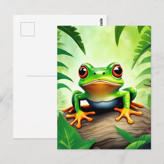 Levendige Wildlife Frog Briefkaart (Voorkant / Achterkant)