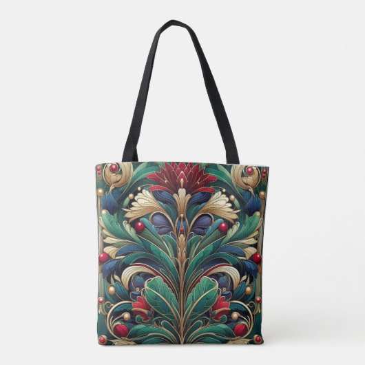 Levendige William Morris geïnspireerde Canvas tas (Achterkant)