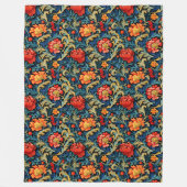 Levendige William Morris Tijdloze Floral Elegance Fleece Deken (Voorkant)