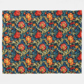 Levendige William Morris Tijdloze Floral Elegance Fleece Deken (Voorkant (Horizontaal))