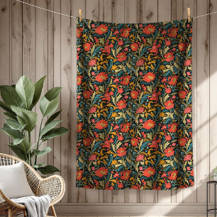 Levendige William Morris Tijdloze Floral Elegance Fleece Deken