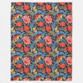 Levendige William Morris Tijdloze Floral Elegance Fleece Deken (Voorkant)