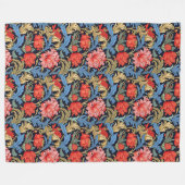 Levendige William Morris Tijdloze Floral Elegance Fleece Deken (Voorkant (Horizontaal))