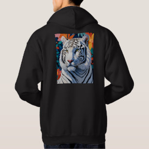 Levendige witte tijger hoodie