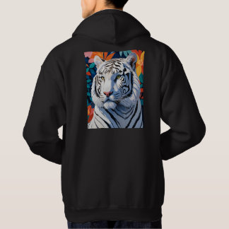 Levendige witte tijger hoodie