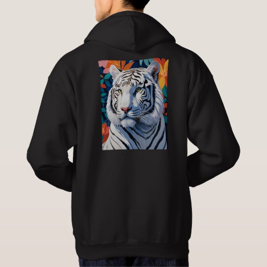 Levendige witte tijger hoodie (Achterkant)
