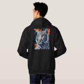 Levendige witte tijger hoodie (Achterkant volledig)