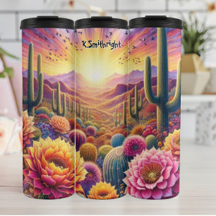 Levendige woestijn Sunset Bloom Thermosbeker