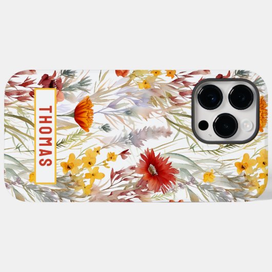 Levendige woestijnbloemen Gepersonaliseerd naam fl Case-Mate iPhone Case (Achterkant (horizontaal))
