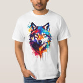 Levendige Wolf Art T-shirt (Voorkant)