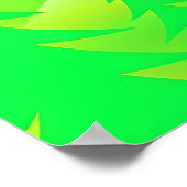 Levendige Wolf Illustratie met Abstracte Bomen Poster (Hoek)