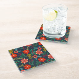 Levendige Xmas Floral Onderzetter