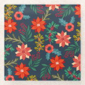 Levendige Xmas Floral Onderzetter (Voorkant)