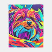 Levendige Yorkie Pop Art Fleece Deken (Voorkant)