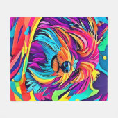 Levendige Yorkie Pop Art Fleece Deken (Voorkant (Horizontaal))