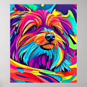 Levendige Yorkie Pop Art Poster (Voorkant)
