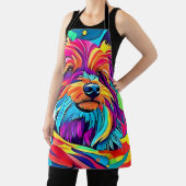 Levendige Yorkie Pop Art Schort (Insitu)